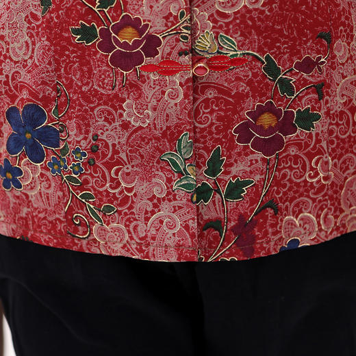 MQQ-LMM0066987夏季中老年圆领开衫衬衫老太太印花套装 商品图4