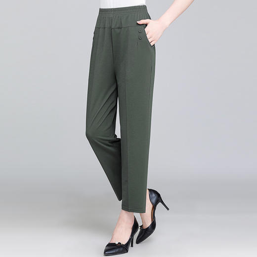 NP-1905夏季休闲宽松直筒松紧高腰外穿九分裤 商品图2