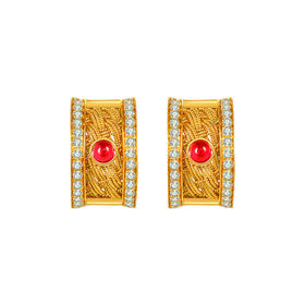 【熙】熙缘·花丝席纹耳饰