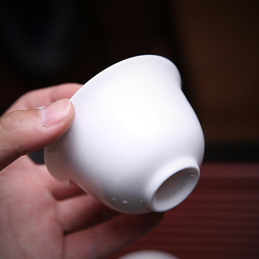 【盖碗/茶壶】定制玉瓷3.5寸志贵盖碗甜白瓷三才盖碗 商品图4