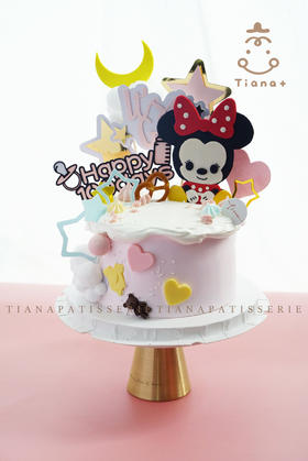米妮百天蛋糕 翻糖牌定制款