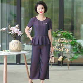 SMJR-8193632夏新款妈妈装连衣裙套装