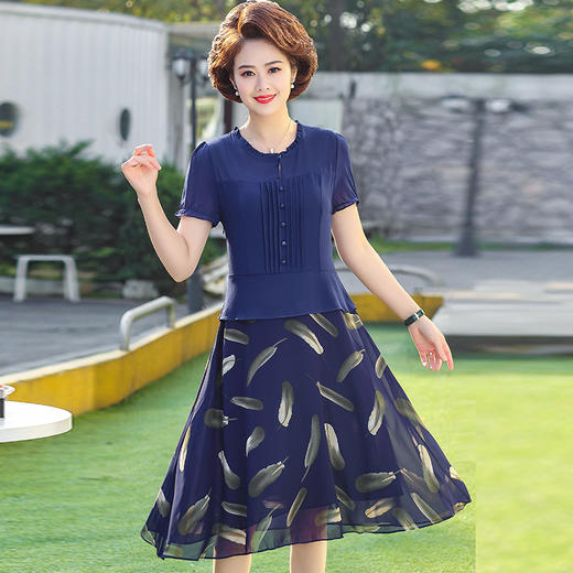 YCE A077-18018 高贵洋气阔太太大码连衣裙【限量】 商品图3