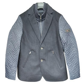 Marco Azzali 藏青羊毛混纺棉服 M3507200