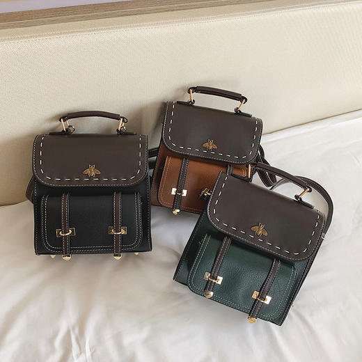 【PU迷你多用女士小背包】女包双肩包韩版撞色时尚单肩箱包 商品图2