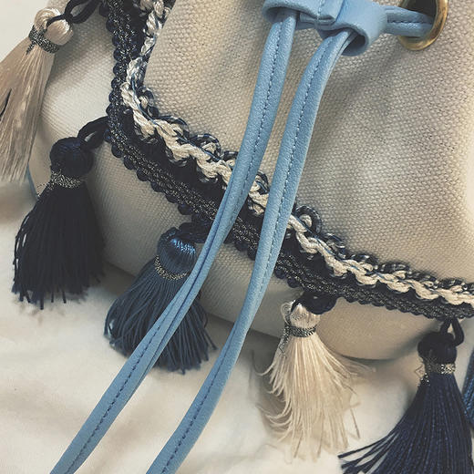 【链条单肩包斜挎小包】包包夏季韩版民族风帆布水桶包女流苏箱包 商品图3