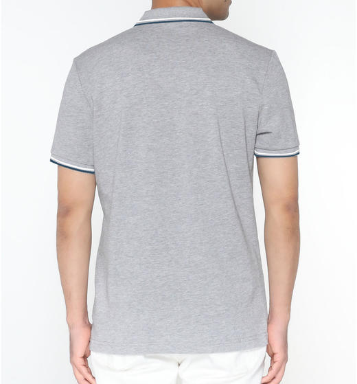 Marco Azzali 灰色小豹头刺绣POLO衫 T5259400 商品图1