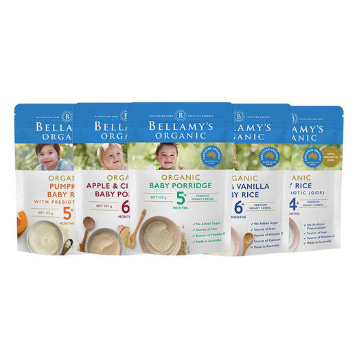 现货  贝拉米有机婴儿高铁米粉米糊125g 4+5+6+ 商品图0