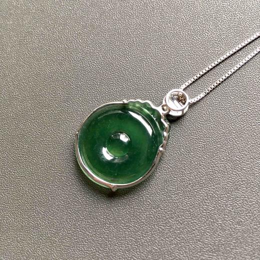 冰种湖水绿翡翠福在眼前18k白金镶嵌