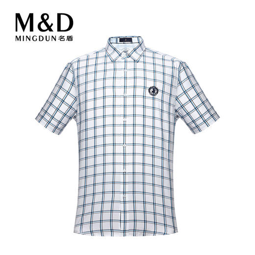 M&D/名盾新款 休闲短袖 中青年纯棉 两色格子衬衫男商场同款 商品图0