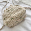【时尚蕾丝ins抽绳水桶】编织包女包潮单肩斜挎草编箱包 商品缩略图1