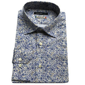 Marco Azzali 蓝色LEGGIUNO面料长袖衬衫 C3121600