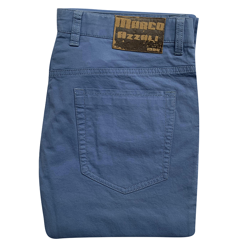 Marco Azzali 浅蓝色五袋款休闲长裤 P3523600