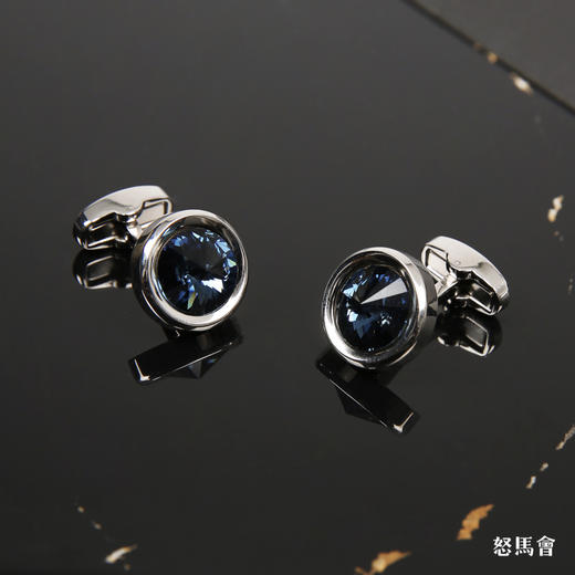 星空蓝施华洛世奇水晶袖扣 商品图0