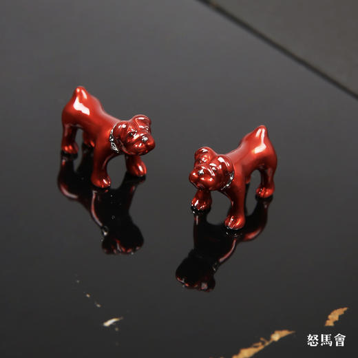 红釉斗牛犬袖扣 商品图1