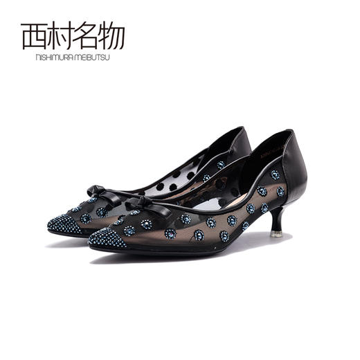 西村名物仙女风网纱尖头高跟鞋X20AE10261 商品图3