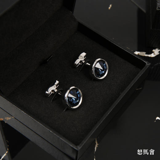 星空蓝施华洛世奇水晶袖扣 商品图4