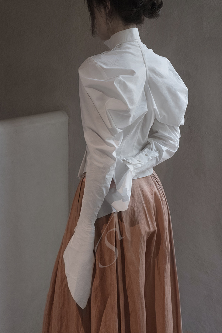 phaedo 白色羊腿袖衬衫