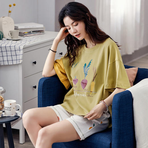 【卡通可爱纯棉家居服】睡衣内衣女夏季短袖短裤韩版女士夏天春夏套装 商品图2