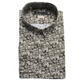 Marco Azzali 白色水墨印花LEGGIUNO长袖衬衫 C3514200