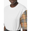 【一】BURBERRY 巴宝莉 女士 Vintage 格纹衣袖棉质宽松圆领短袖T恤 白色 8014896 A1464 商品缩略图4