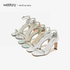 westory2020春夏新款一字扣高跟凉鞋女粗跟金属链条W29BG60151 商品缩略图3