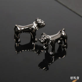 枪灰斗牛犬袖扣