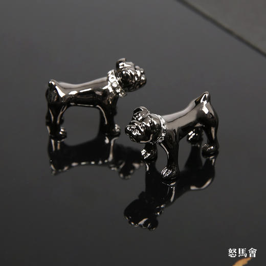 枪灰斗牛犬袖扣 商品图0