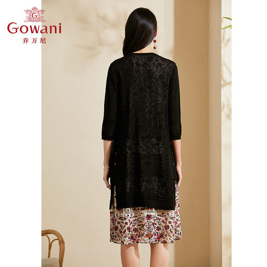 乔万尼针织开衫春季新款休闲气质薄款外套女中长款外搭上衣ES2M222 商品图3