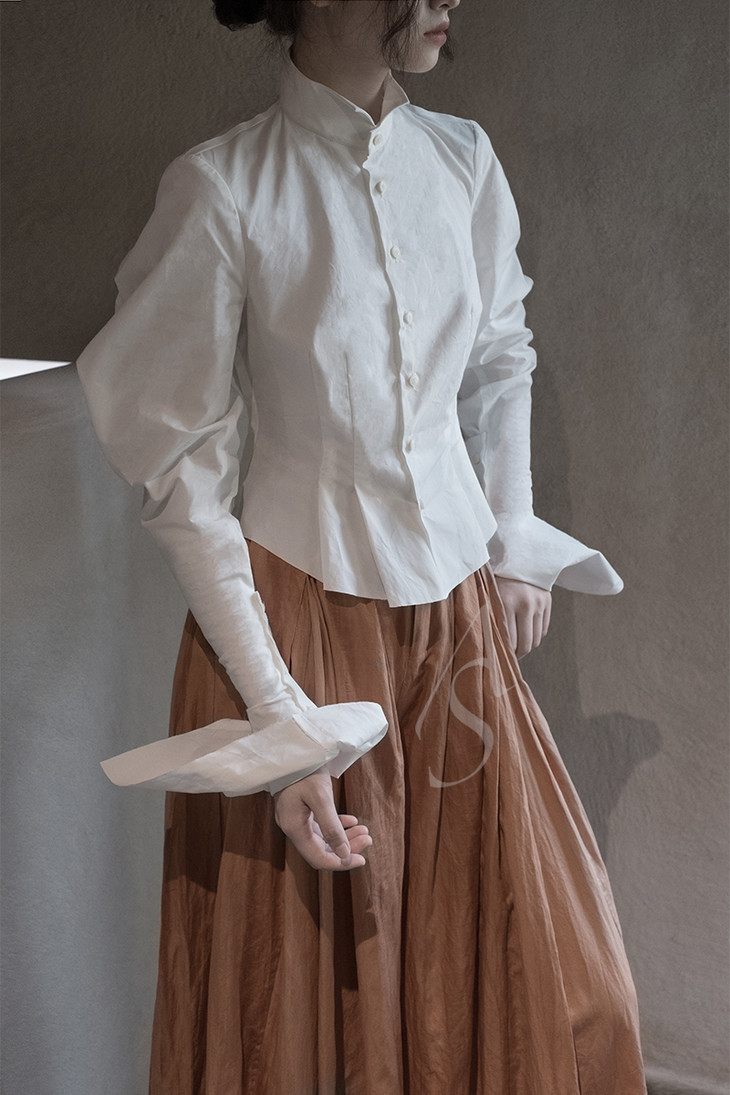 phaedo 白色羊腿袖衬衫