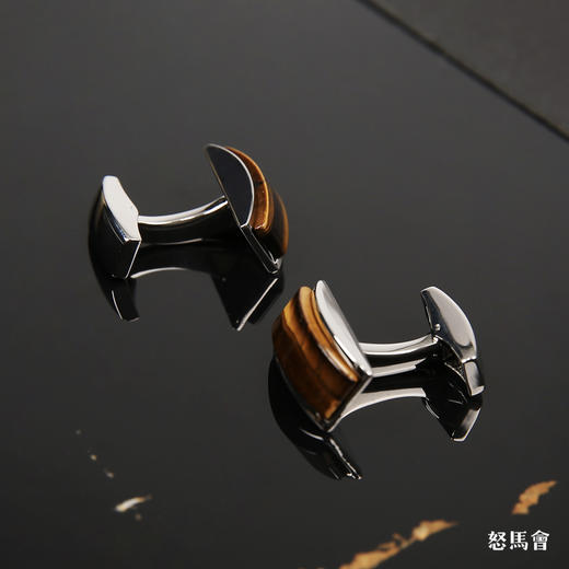 长形虎石袖扣 商品图1