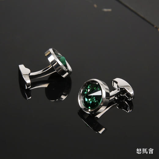 宝石绿施华洛世奇水晶袖扣 商品图1
