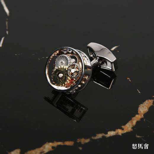 镀金/白金圆形机芯袖扣 商品图2