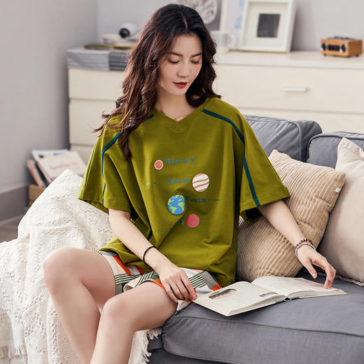 【卡通可爱纯棉家居服】睡衣内衣女夏季短袖短裤韩版女士夏天春夏套装 商品图8