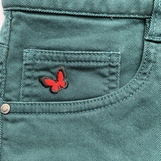 Marco Azzali 墨绿色五袋款休闲长裤 P3524700 商品图3