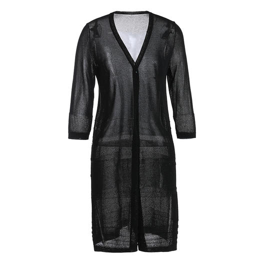 乔万尼针织开衫春季新款休闲气质薄款外套女中长款外搭上衣ES2M222 商品图4