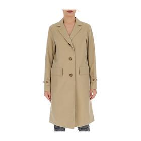 BURBERRY 巴宝莉 女士蜂蜜棉质华达呢实验中长款风衣 卡其色 8015485 A1366