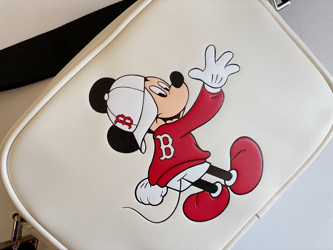 贞品mlb纯原两色米奇印花斜挎单肩包独家正品米老鼠迪士尼联名款男女