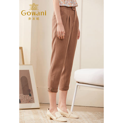 乔万尼夏季裤子女新款休闲裤女显瘦百搭哈伦裤宽松直筒九分裤ES1F029 商品图1