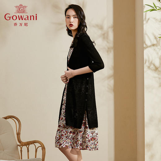 乔万尼针织开衫春季新款休闲气质薄款外套女中长款外搭上衣ES2M222 商品图2