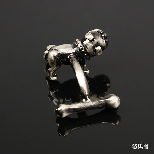 古银色斗牛犬袖扣 商品图3