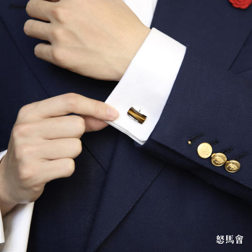 长形虎石袖扣 商品图5