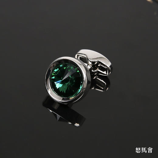 宝石绿施华洛世奇水晶袖扣 商品图2
