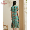 乔万尼连衣裙女夏新款修身显瘦气质长款印花真丝连衣裙过膝ES2E131 商品缩略图3