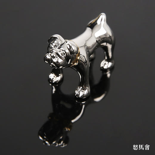 镀白金斗牛犬袖扣 商品图2