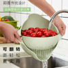环保小麦秸秆 双层可翻转式分离沥水篮   洗菜洗水果淘米 一篮多用， 商品缩略图8