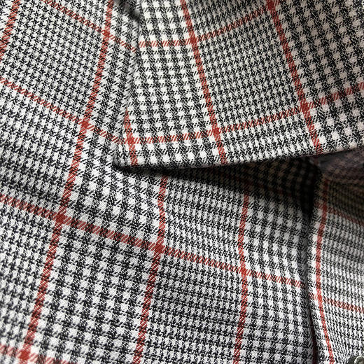 Marco Azzali 灰底红细格纹长袖衬衫 C3303900 商品图1