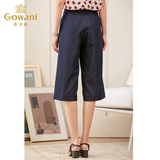 乔万尼春夏新款阔腿裤高腰直筒显瘦百搭休闲宽松七分裤女ES2F161 商品图3