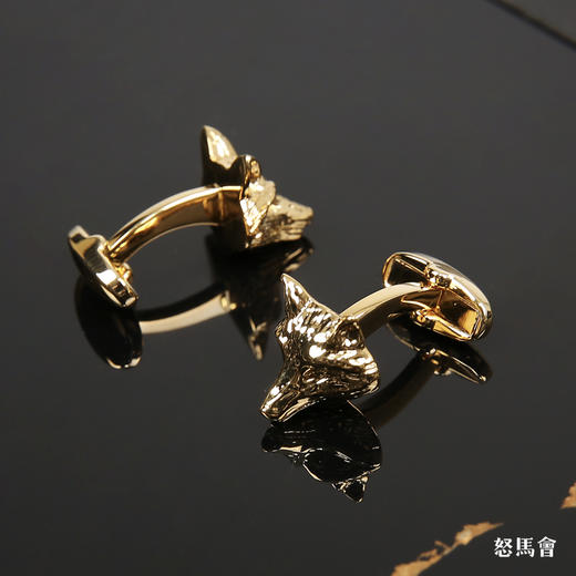 镀金狐狸袖扣 商品图1