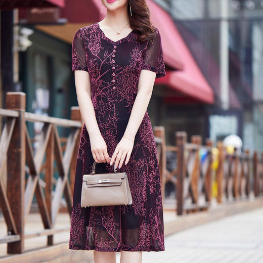 MQ-A215夏季新款阔太太气质高贵长款洋气连衣裙YY 商品图3
